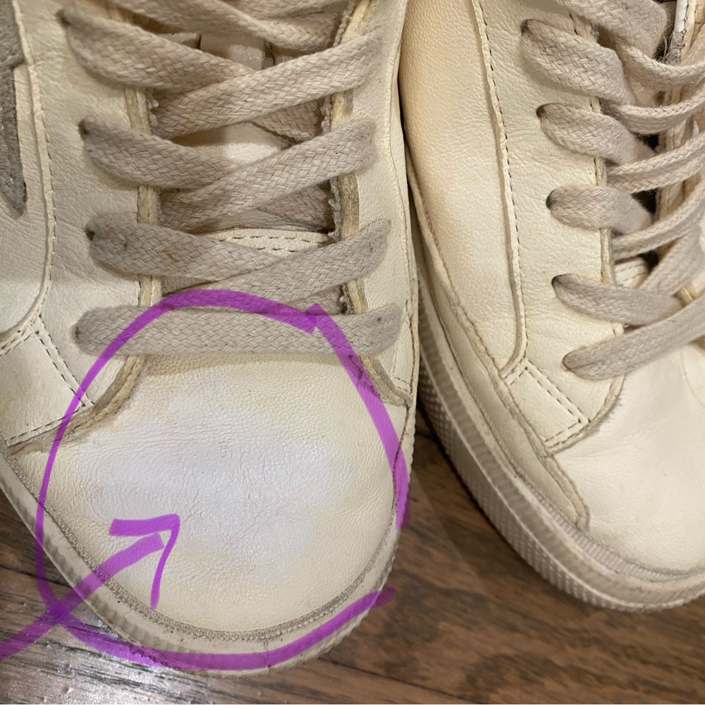 Golden Goose White and Blue Sneakers - Picture 9 of 11